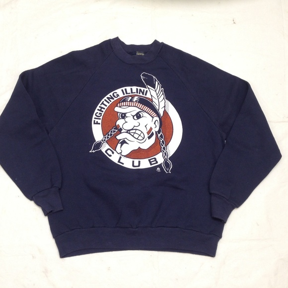 Vtg Fighting Illini Jerzees By Russell Sweatshirt - Picture 2 of 4